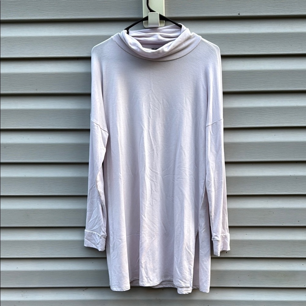 Eileen Fisher Turtleneck Dolman Long Sleeve Tunic Top Lavender Small Petite SP